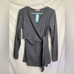 Full Moon Maternity Surplice Knit Top